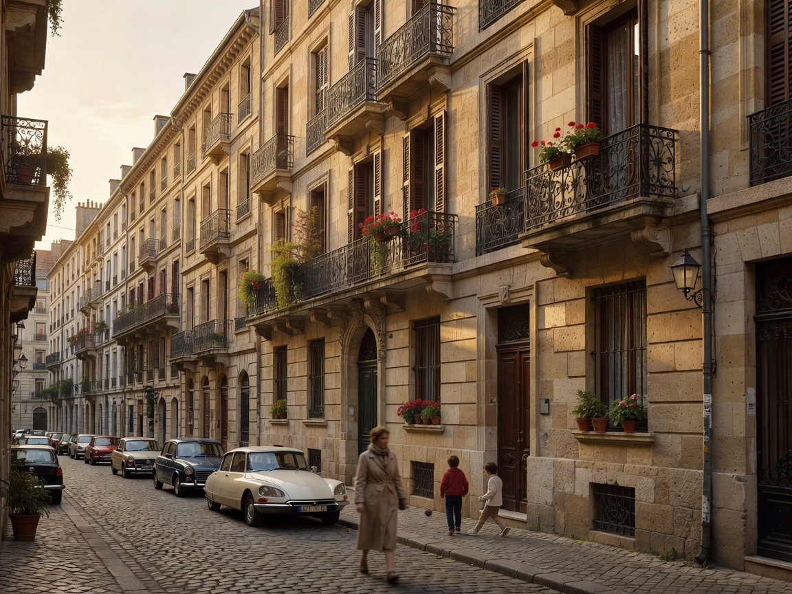 Apartment building exterior on an urban European street